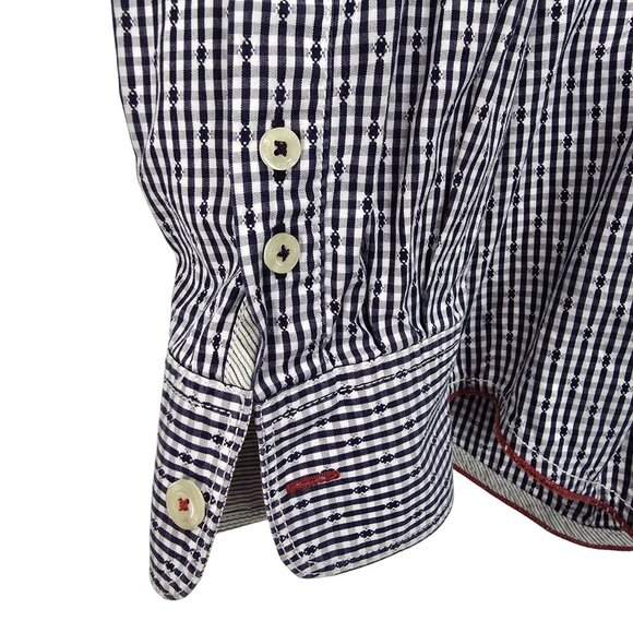 Tommy Bahama Mens Shirt Medium Gingham Button Down Blue LS White Purple - Picture 12 of 12